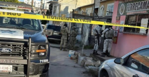 Guardia Nacional en el lugar de ejecución en la colonia El Espejo I